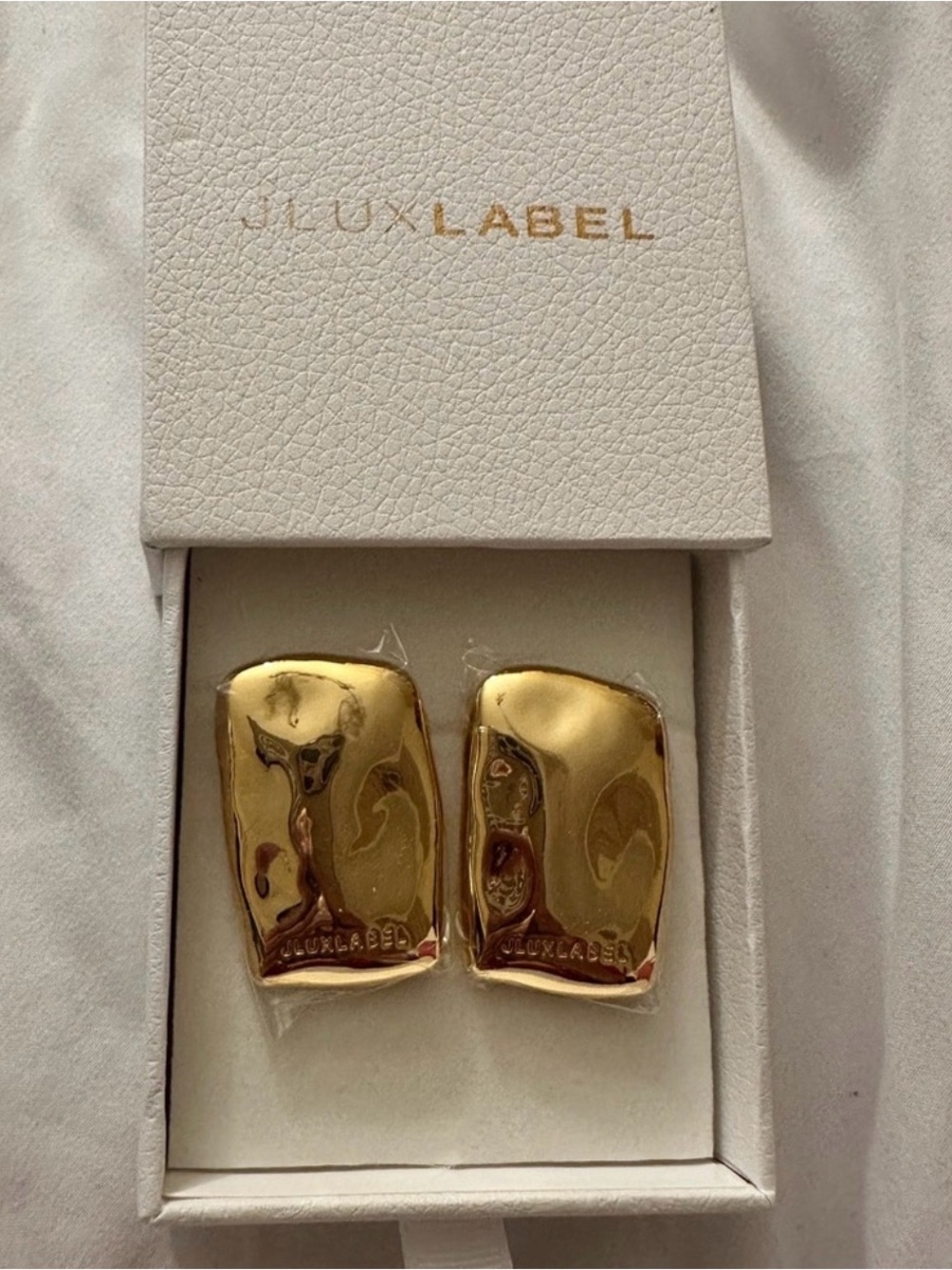 Brand New JLuxLabel Gold Statement Earrings
